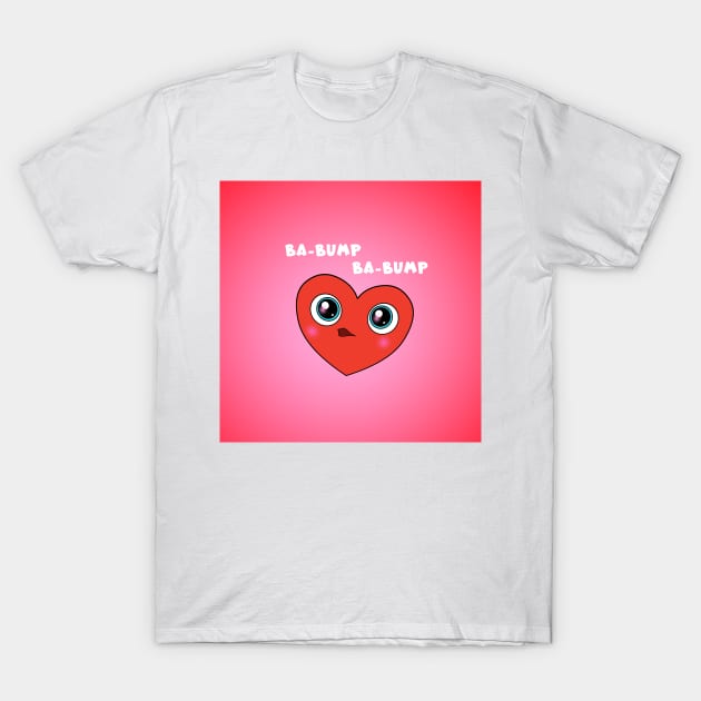 Red Googly Eye Heart T-Shirt by CuteCreation